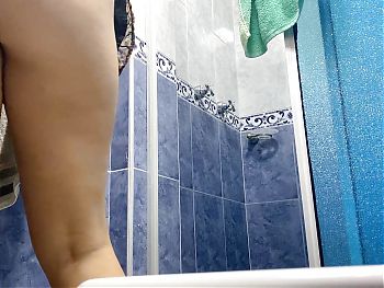 Camera captures stepdaughter in the bathroom